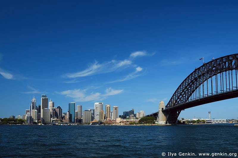australia stock photography | Sydney City Skyline and Harbour Bridge, Sydney, New South Wales, Australia, Image ID AUHB0017