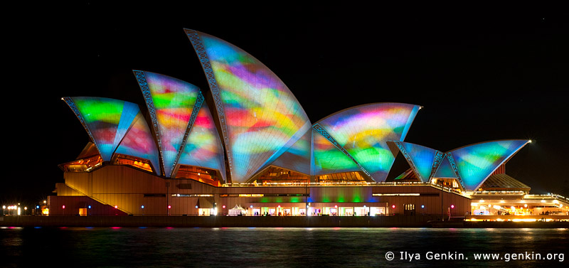 australia stock photography | Lighting the Sails - Vivid Sydney 2011, Sydney, NSW, Australia, Image ID VIVID-SYDNEY-LIGHTING-THE-SAILS-0006