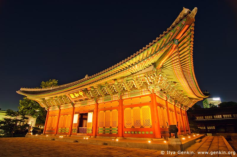 korea stock photography | Junghwajeon Hall at Night at Deoksugung Palace in Seoul, South Korea, Seoul, South Korea, Image ID KR-SEOUL-DEOKSUGUNG-0004