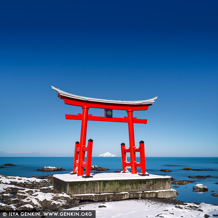 japan stock photography | Torii Gate of the Toyosaki Konpira Shrine #2, Shosanbetsu, Hokkaido, Japan, Image ID JAPAN-HOKKAIDO-TORII-GATE-0002