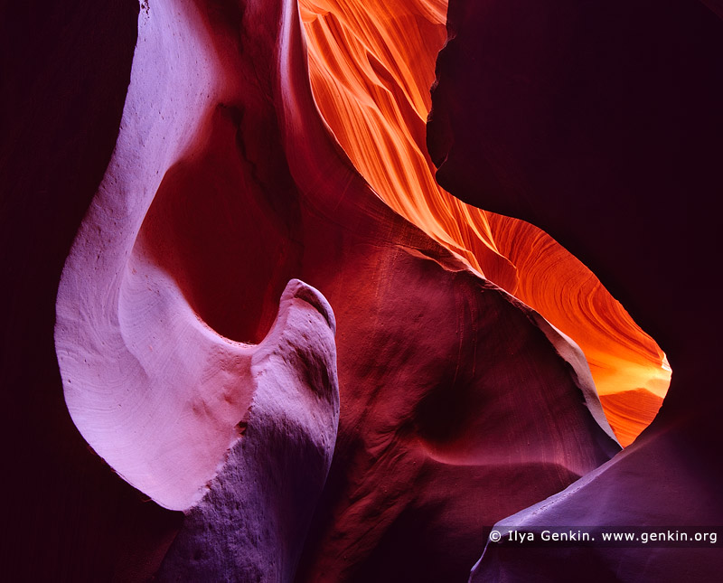 landscapes stock photography | Colorful Lower Antelope Canyon, Navajo Tribal Park, Page, Arizona, USA, Image ID US-ARIZONA-ANTELOPE-CANYON-0004