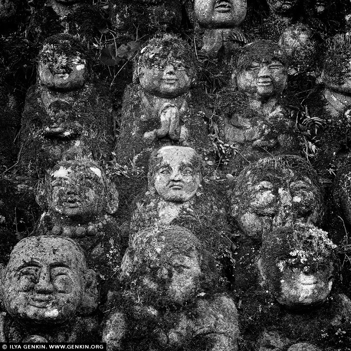 portfolio stock photography | Rakan Sculptures at Otagi Nenbutsu-Ji, Arashiyama, Kyoto, Kansai, Honshu, Japan, Image ID JAPAN-ARASHIYAMA-OTAGI-NENBUTSU-JI-0001