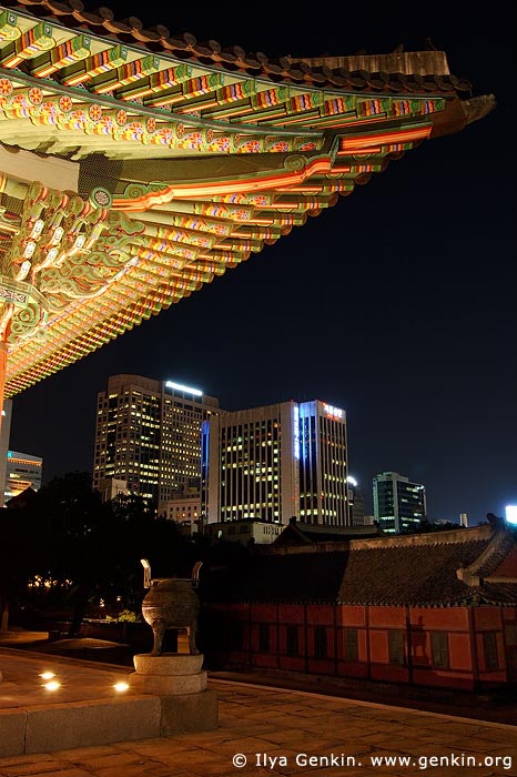  stock photography | Junghwajeon Hall at Night at Deoksugung Palace in Seoul, South Korea, Seoul, South Korea, Image ID KR-SEOUL-DEOKSUGUNG-0003