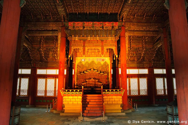  stock photography | The Throne in Junghwajeon Hall at Deoksugung Palace in Seoul, South Korea, Seoul, South Korea, Image ID KR-SEOUL-DEOKSUGUNG-0008