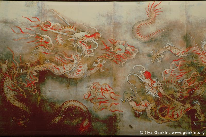  stock photography | Painting of Dragon on the Wall of Sajeongjeon Hall at Gyeongbokgung Palace in Seoul, South Korea, Seoul, South Korea, Image ID KR-SEOUL-GYEONGBOKGUNG-0006