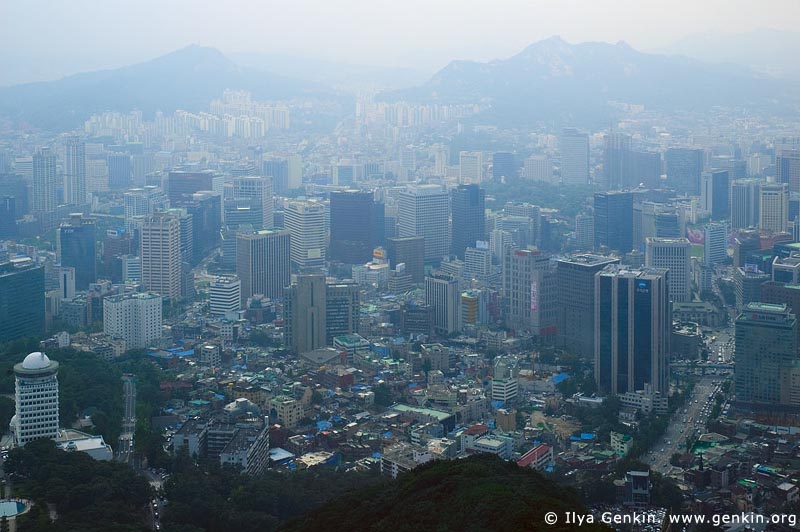  stock photography | Seoul City, The view from N Seoul Tower in Seoul, South Korea provides a breathtaking 360 degree view of the city., Image ID KR-SEOUL-NAMSAN-0002