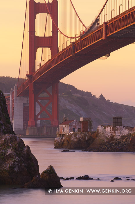 usa stock photography | The Golden Gate Bridge at Twilight, Horseshoe Bay, Sausalito, San Francisco Bay, California, USA, Image ID US-SAN-FRANCISCO-GOLDEN-GATE-0004