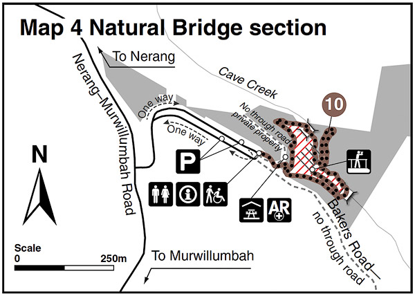 Natural Bridge Walking Track Map #1, Springbrook National Park, QLD, Australia