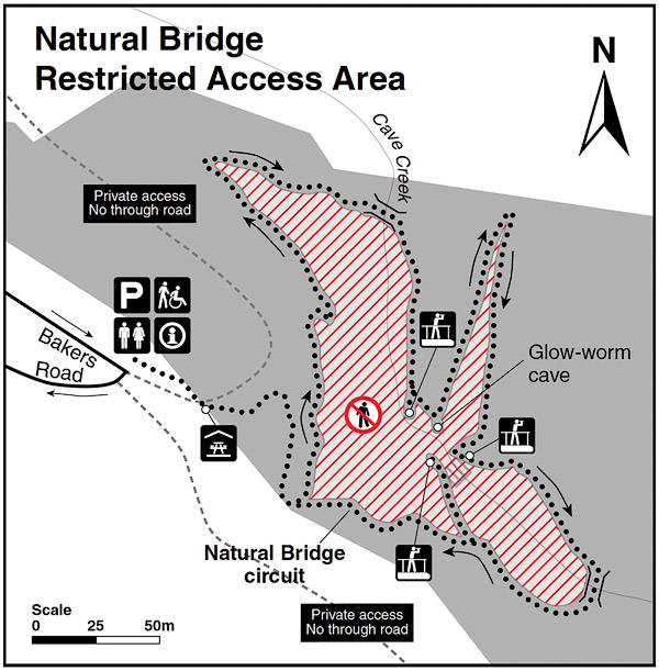 Natural Bridge Walking Track Map #2, Springbrook National Park, QLD, Australia